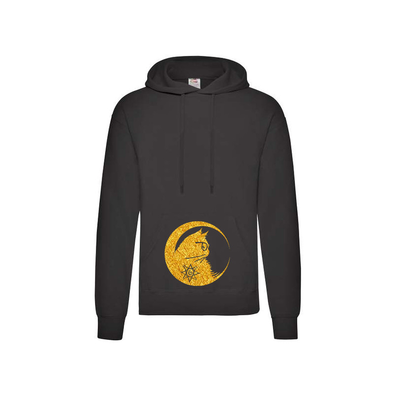 Hooded Chat au croissant de lune