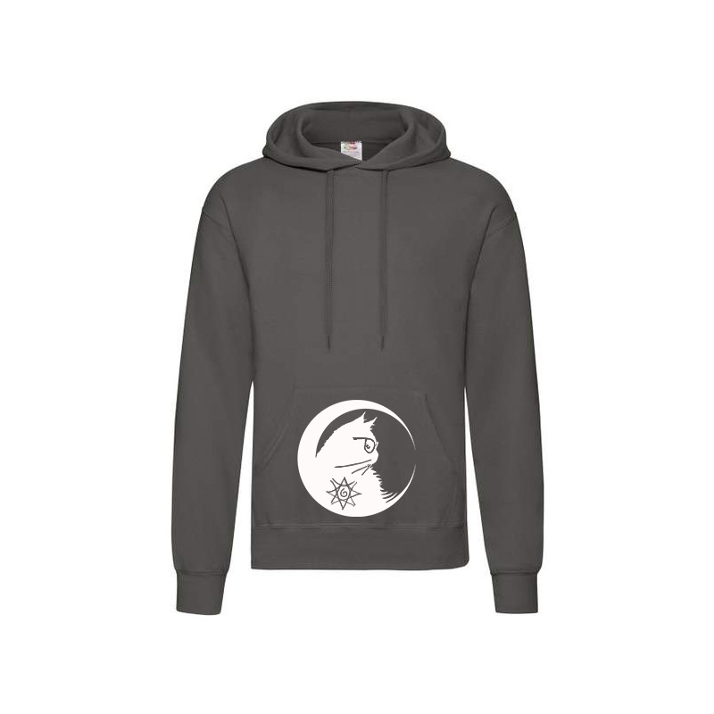 Hooded Chat au croissant de lune