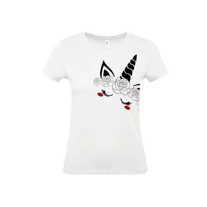 Tee-shirt à la licorne aux roses