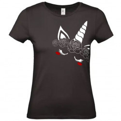 Tee-shirt à la licorne aux roses
