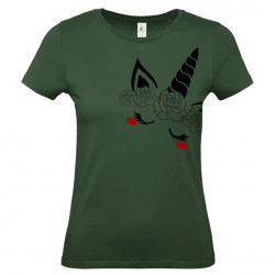 Tee-shirt à la licorne aux roses
