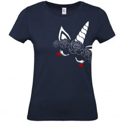 Tee-shirt à la licorne aux roses