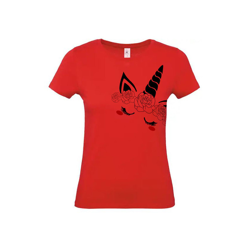Tee-shirt à la licorne aux roses