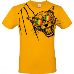 T-shirt panthère aux lunettes holographiques