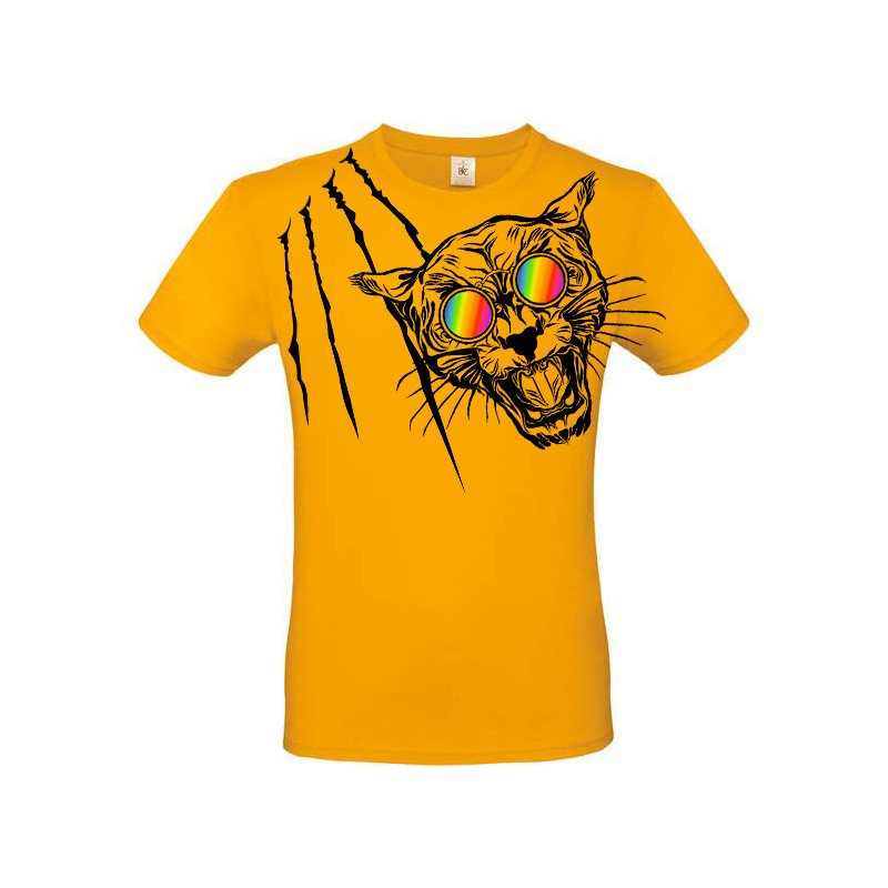 T-shirt panthère aux lunettes holographiques