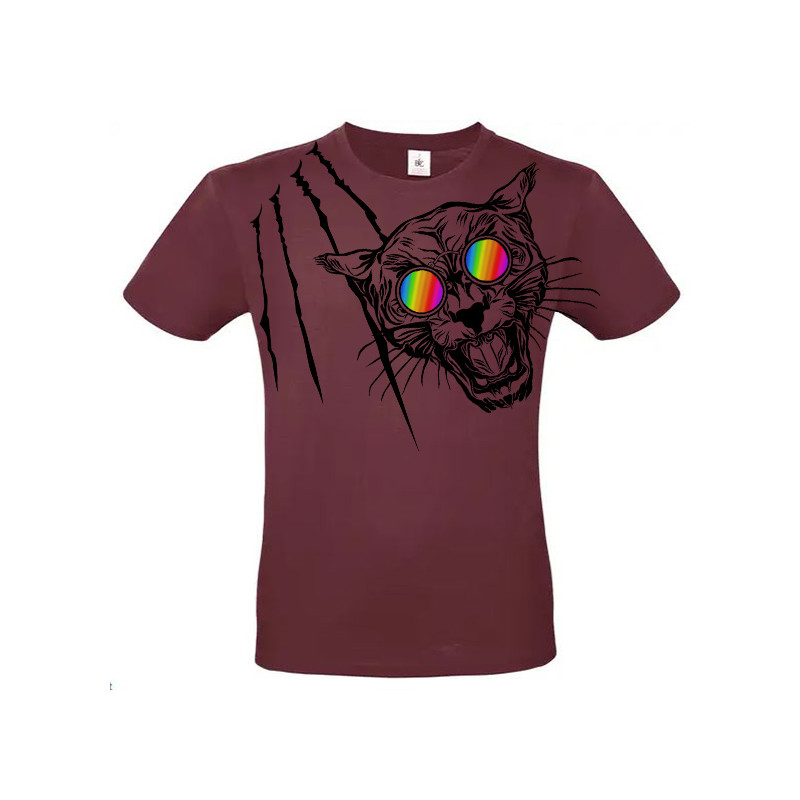 T-shirt panthère aux lunettes holographiques