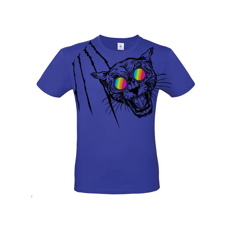 T-shirt panthère aux lunettes holographiques