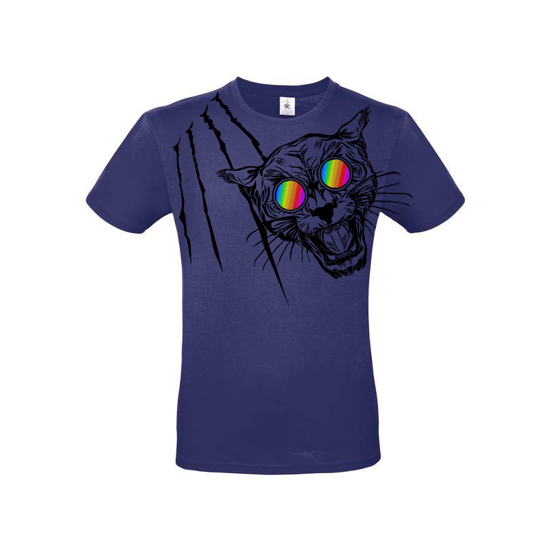 T-shirt panthère aux lunettes holographiques
