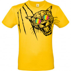 T-shirt panthère aux lunettes holographiques