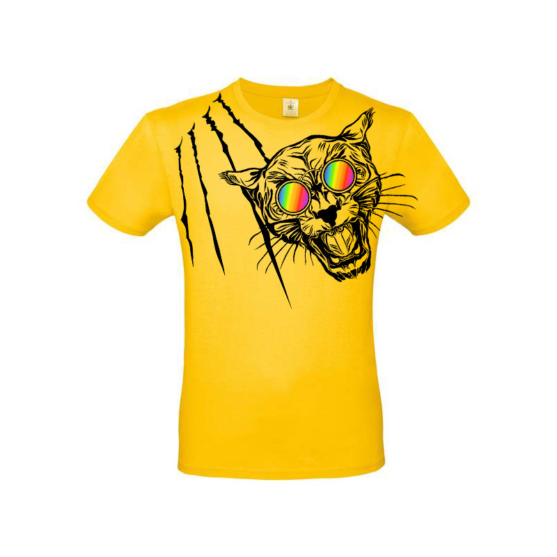 T-shirt panthère aux lunettes holographiques