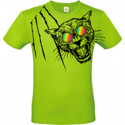 T-shirt panthère aux lunettes holographiques