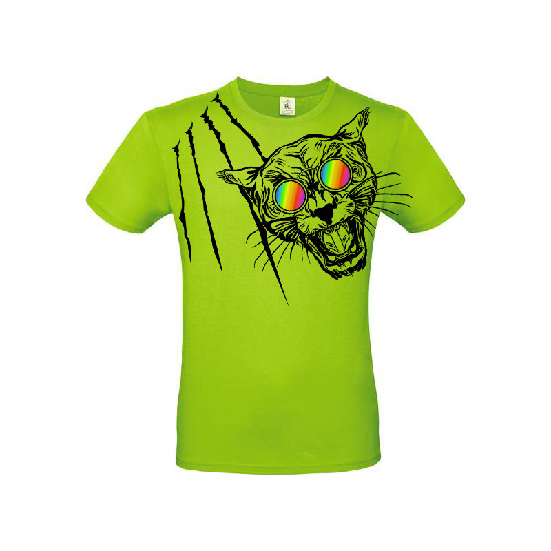 T-shirt panthère aux lunettes holographiques