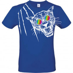 T-shirt panthère aux lunettes holographiques