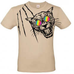 T-shirt panthère aux lunettes holographiques