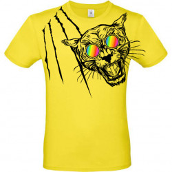 T-shirt panthère aux lunettes holographiques