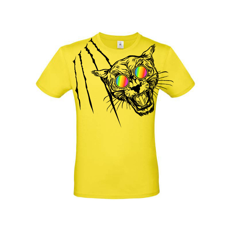 T-shirt panthère aux lunettes holographiques