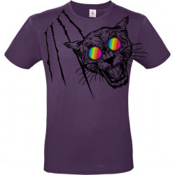 T-shirt panthère aux lunettes holographiques