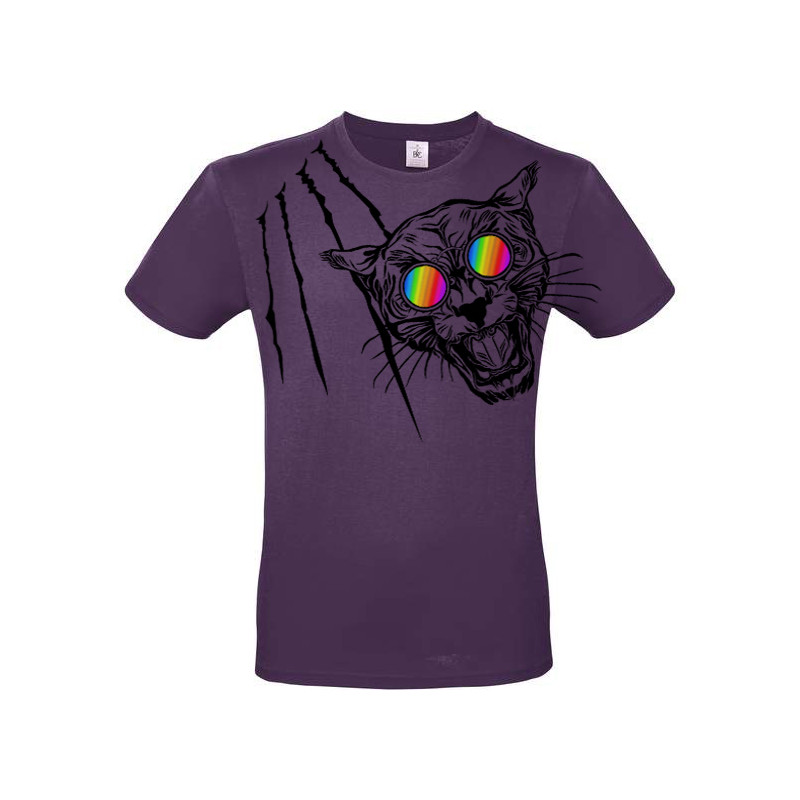T-shirt panthère aux lunettes holographiques