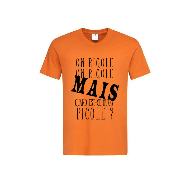 T-shirt Col en V On picole?