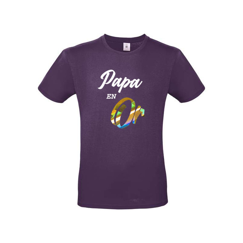 T-shirt Papa en Or