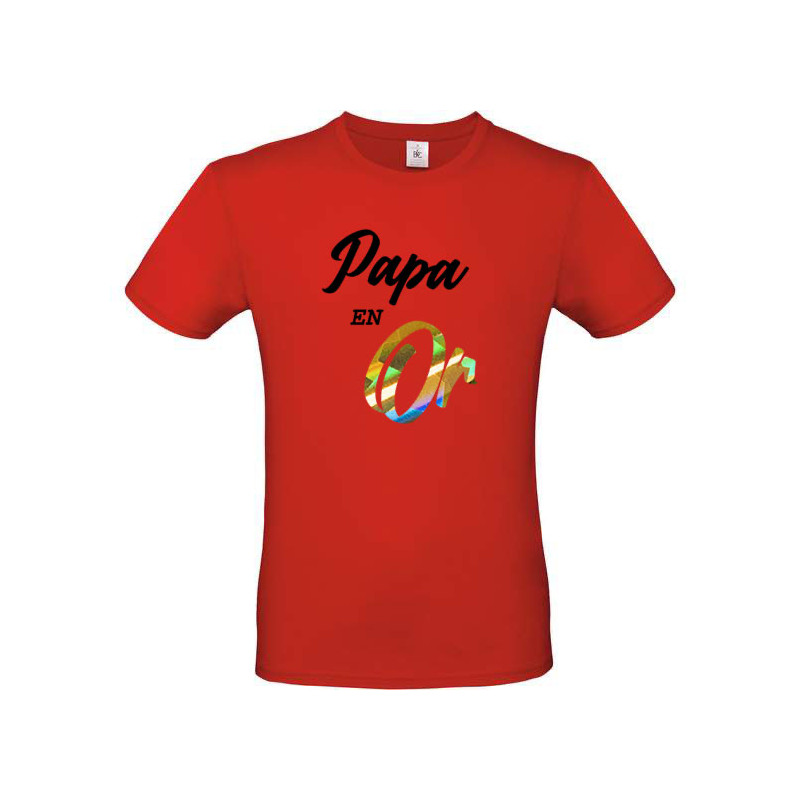 T-shirt Papa en Or