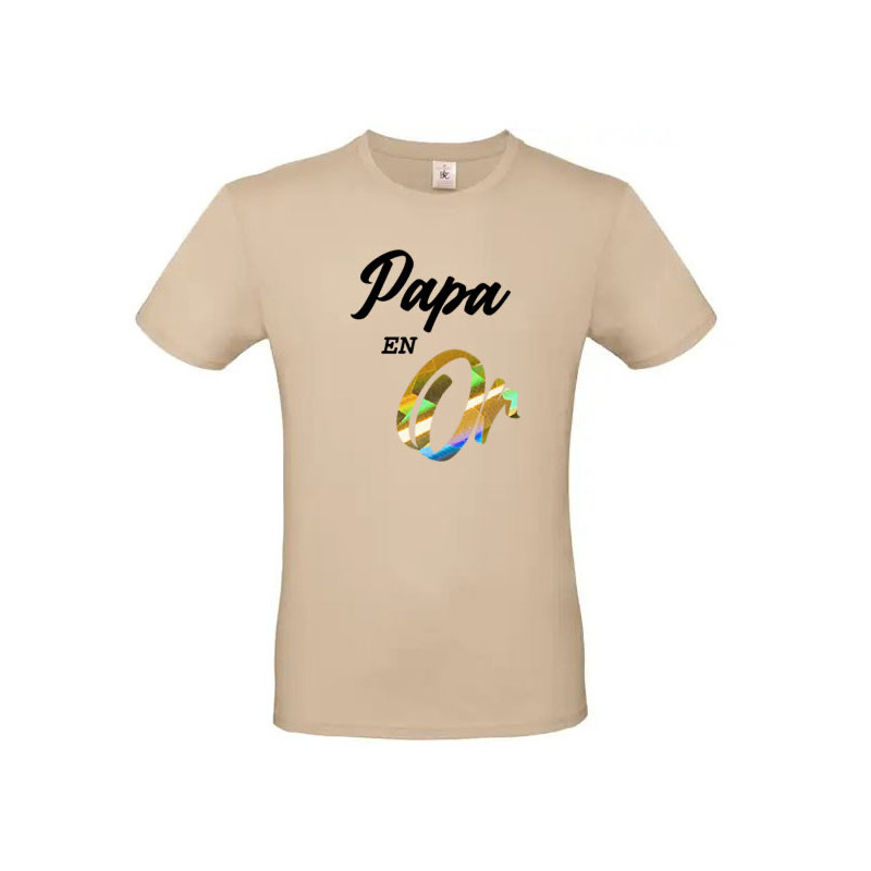 T-shirt Papa en Or