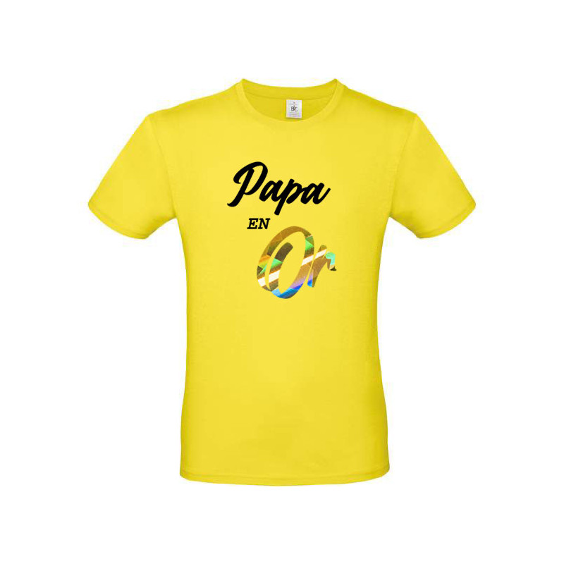 T-shirt Papa en Or