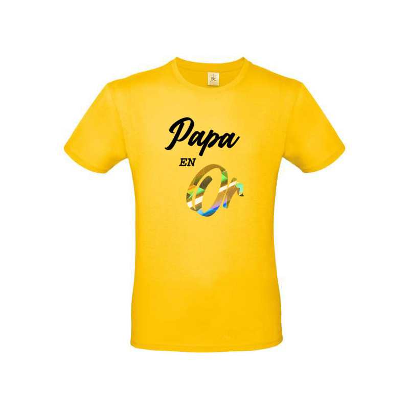 T-shirt Papa en Or