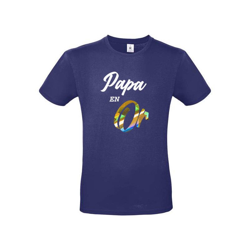 T-shirt Papa en Or