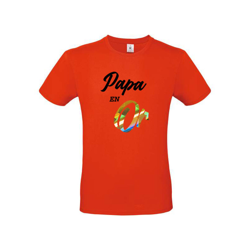 T-shirt Papa en Or
