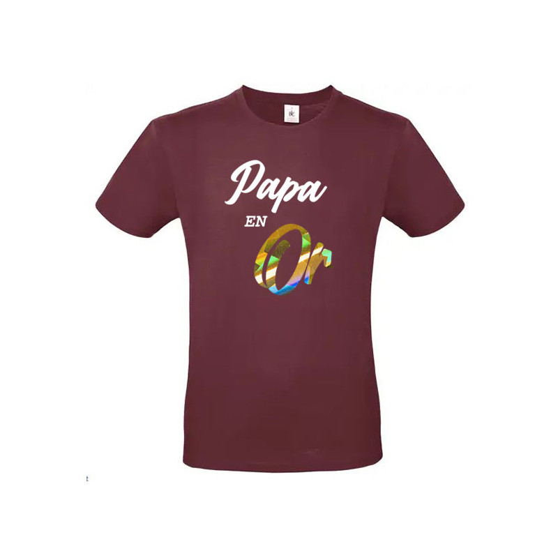 T-shirt Papa en Or