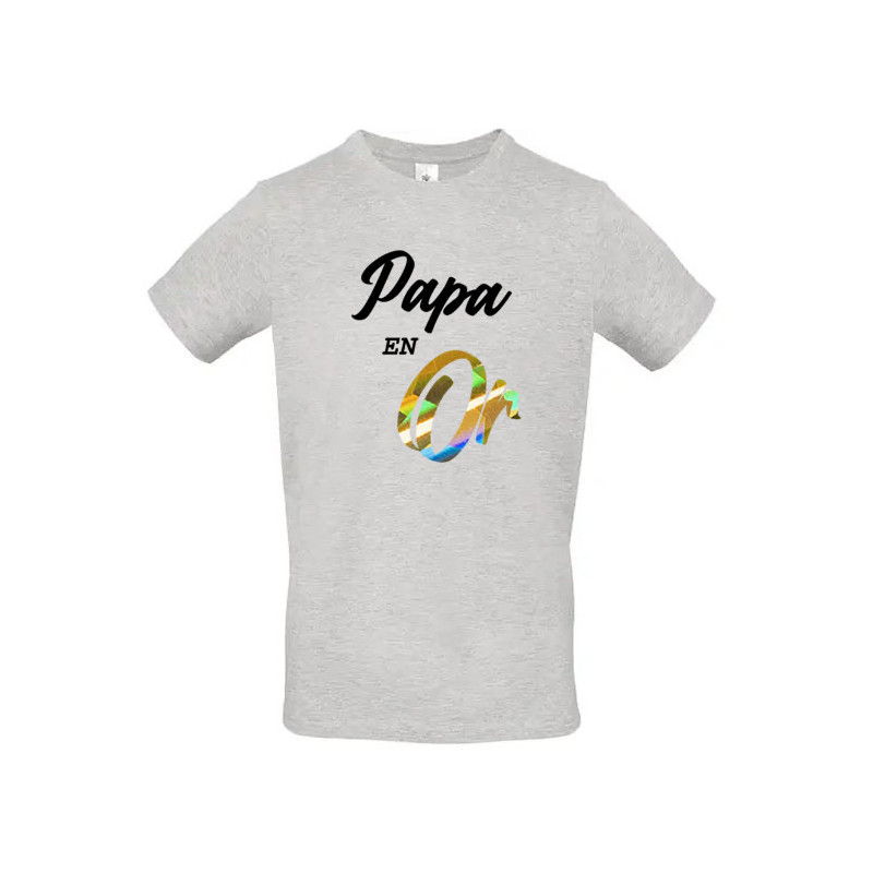 T-shirt Papa en Or