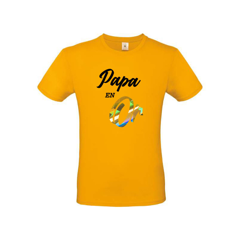 T-shirt Papa en Or